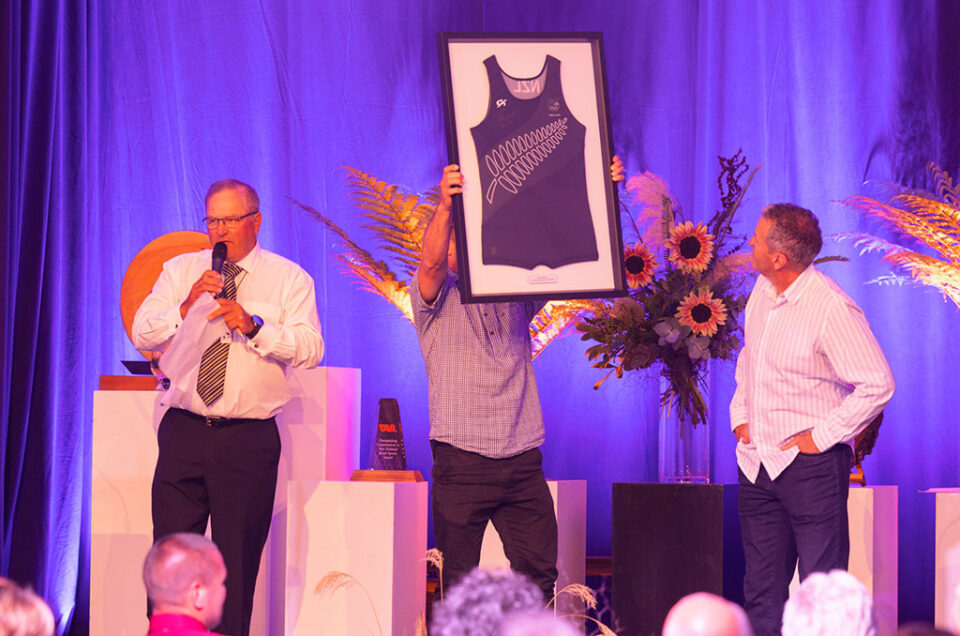An item being auctioned at the kiwi sports memorabilia auction.